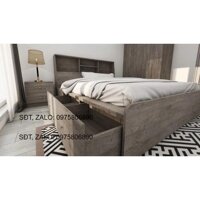 GIƯỜNG NGỦ KẾT HỢP TỦ NGĂN KÉO GỖ AN CƯỜNG PHỦ MELAMINE CHỐNG TRẦY 3119