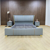 Giường ngủ kích thước 1m8 x 2m, khung gỗ bọc da - HÀNG NHẬP KHẨU