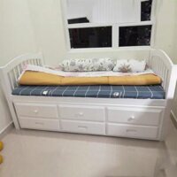 Giường ngủ KTPGT092 có ngăn kéo 1.2m trắng