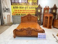Giường Ngủ Louis Hồng Trĩ 2mx2m2 (gỗ hương đá)
