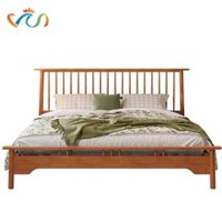 Giường ngủ nan Gỗ VG44 sang trọng, phong cách tân cổ điển