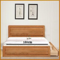 Giường ngủ Nhật gỗ sồi 1m8 Juno sofa  - 2 Hộc