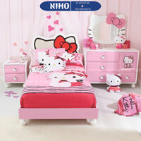 Giường ngủ NIHO thiết kế Hello Kitty chân tròn cho bé NH22KB30 chắc chắn, an toàn, độc đáo💕FREESHIP💕