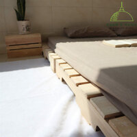 Giường ngủ pallet gỗ thông nhập khẩu cao cấp 1m2 x 2m
