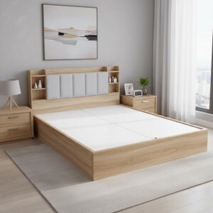 Giường Ngủ Pano Gỗ Tự Nhiên Xoan Đào GN291 1m6