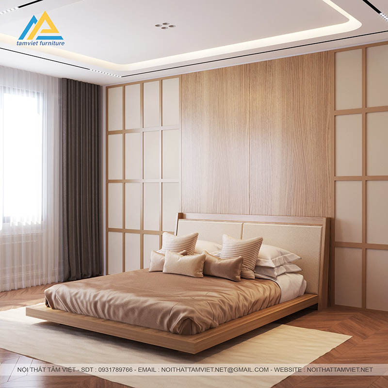 Giường ngủ rộng1.2m có ngăn kéo gỗ công nghiệp GCN06