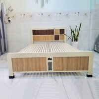 Giường ngủ sắt 1m4 bằng khung sắt nghệ thuật đẹp hiện đại cho homestay - Giường ngủ sắt