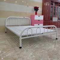 Giường ngủ sắt đơn 80cm 1m 1m2 giá rẻ cho một người nằm màu trắng HCM - Giường ngủ sắt