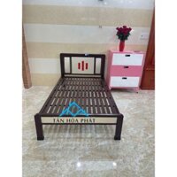Giường ngủ sắt hộp 1m2 x 2m họa tiết đẹp nội thất Tân Hòa Phát - Free ship và lắp đặt nội thành HCM