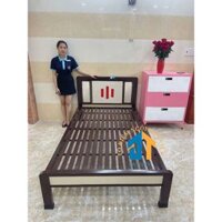 Giường ngủ sắt hộp 1m2 x 2m họa tiết đẹp nội thất Đại Thành - Free ship và lắp đặt nội thành HCM