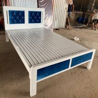 Giường ngủ sắt lắp ráp 1m 1m2 1m4 1m6 1m8 x 2m sơn trắng tĩnh điện giá rẻ - Giường ngủ sắt