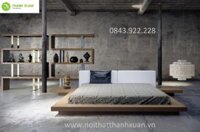 Giường ngủ thấp phong cách Nhật Bản GNM006 1m4 x 2m