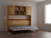 Giường ngủ thông minh đơn 1m2x1m9 gấp ngang 012 – N