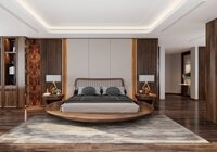 Giường ngủ tròn gỗ óc chó GN014