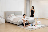 Giường ngủ vải phối da mã G-AT11A