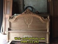 Giường Ngủ Vòm Lãng Hoa Gỗ Gụ 1m8 * 2m
