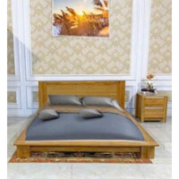 Giường Nhật 01 - 1m8 : Giường Ngủ Gỗ Sồi - Kiểu Bệt