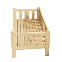 Giường nối bé bằng gỗ nguyên khối mở rộng với lan can bé trai và bé gái giường đơn giường ngủ trẻ em có thể tùy chỉnh