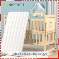Giường nôi cho trẻ em GENMAMA, Cũi đa năng 6 chế độ 2 tầng đa năng cho bé từ 0-5 tuổi gỗ thông kích thước 105 x 60 x 90