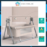 Giường Nôi Điện Tự Rung, có nhạc  KÈM MÀN Nôi Võng Chắn Ngủ An Toàn Cho bé từ 0-36 tháng tuổi