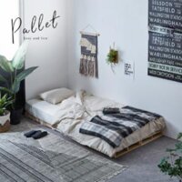 Giường pallet 1m2 chân cao 10cm gỗ thông