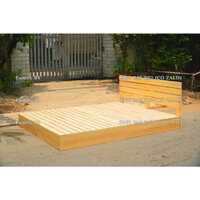 Giường Pallet Gỗ Thông 1m6 Láng Mịn, Giường Gỗ Thông Decor Trang Trí Vân Gỗ Siêu Đẹp