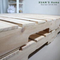 Giường pallet gỗ thông 2 lớp kích thước 1m2 x 2m
