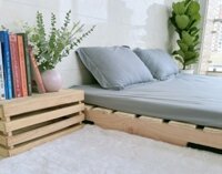 Giường pallet gỗ thông 2 lớp kích thước 1m6 x 2m
