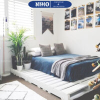 Giường Pallet gỗ thông nhập khẩu NIHO (1m2-2m2) đơn giản, cho không gian thêm vintage 💕FREESHIP💕