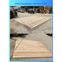 Giường pallet gỗ tự nhiên có viên bao quanh 9cm