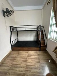 Giường sắt 2 tầng 1m2/1m6 hệ cầu thang ngoài có ngăn kéo hộp vuông 40x40