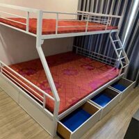 Giường sắt 2 tầng 1m4 kèm ngăn kéo GT27