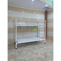 Giường sắt 2 tầng cao cấp 1m2 x 2m màu trắng