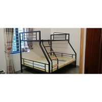 Giường sắt 2 tầng dưới 1m6 trên 1m2 dài 2m hộp vuông 4 ảnh thật video thật 100%