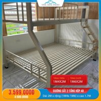 Giường sắt 2 tầng sắt 4x8 hộp trên 1m4 dưới 1m6 - TÂN HÒA PHÁT