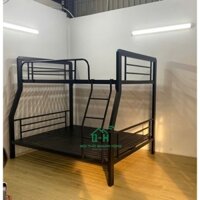 GIƯỜNG SẮT 2 TẦNG SẮT HỘP VUÔNG 4X8 MÀU ĐEN 1M4/1M6 X 2M