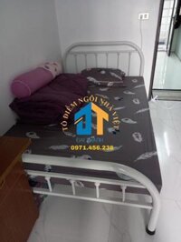 Giường sắt bi tròn màu trắng rộng 1m2 dài 2m