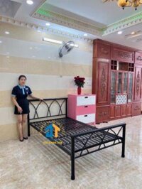 Giường sắt chữ x 1m2x2m màu đen