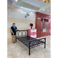 Giường sắt đan chéo 1m2x2m