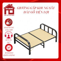 Giường sắt dát gỗ gấp gọn thông minh gọn nhẹ chắc chắn, giá rẻ cho người dùng - Mẫu mới 2024