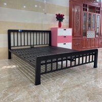 Giường sắt đôi 1m4 1m6 1m8 hộp vuông sơn tĩnh điện đẹp giá rẻ TPHCM - Giường sắt đôi
