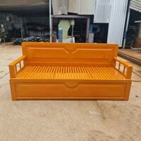 Giường sắt gấp 1m4 kiểu gỗ sắt hộp vuông tháo lắp đơn giản gấp gọn thông minh - Giường sắt gấp