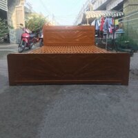 Giường sắt giả gỗ 1m2 1m4 1m6 1m8 2m bằng sắt hộp sơn tĩnh điện đẹp giá rẻ - Giường sắt giả gỗ