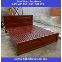 Giường sắt giả gỗ giá rẻ Hồ Chí Minh ngang 1m6x2m , GSG-102-16