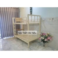 Giường sắt hai tầng có bàn học 1mx2m