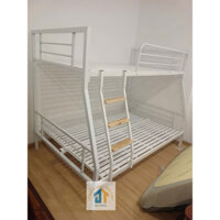 Giường sắt hai tầng giá cực sốc kích thước Trên 1m2 dưới 1m4 Sắt 4x4 sơn tĩnh điện không rỉ màu trắng  Đại Thành