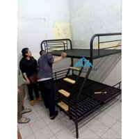 Giường sắt hai tầng TÂN HÒA PHÁT tầng trên 1m2 tầng dưới 1m4 màu Đen