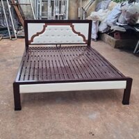 Giường sắt hộp 1m6 1m4 1m2 1m 2m bọc nệm hiện đại kiểu gỗ đẹp giá rẻ HCM - Giường sắt hộp