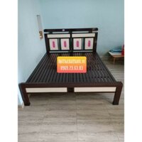 Giường sắt hộp kiểu gỗ 1m6 x 2m