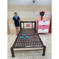 Giường sắt hộp kiểu gỗ TÂN HÒA PHÁT 1M4X2M - Mẫu 02